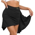 thumbnail image 2 of Kaerm Latin Dance Dress for Women Ruched Side Irregular Swing Skirt Ballroom Samba Tango Salsa Dance Black L, 2 of 7