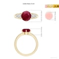 thumbnail image 5 of ANGARA Natural Round 2.1 ct Ruby Engagement Ring with Diamonds in 14K Yellow Gold for Women (Size-8mm) | July Birthstone, Birthday, Anniversary, Jewelry Gift for Women | Natural Ruby Ring, 5 of 9