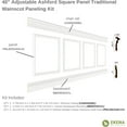 thumbnail image 2 of Ekena millwork 94 1/2"L (Adjustable 40"H to 44"H) Ashford Square Panel Traditional Wainscot Paneling Kit, 2 of 10