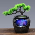 thumbnail image 2 of CNCEST Tabletop Resin Water Fountain LED Light Tabletop Resin Rockery Fengshui Waterfall Indoor Decor, 2 of 10