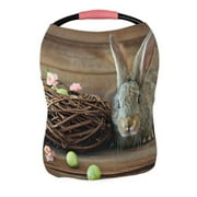 ABPHQTO Happy Easter Bunny Eggs Nest Nursing Cover Baby Breastfeeding Infant Feeding Cover Baby Car Seat Cover Infant Stroller Cover Carseat Canopy Breathable