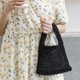 thumbnail image 3 of Bolso de mano mini para mujer, de algodón, tejido a crochet, con asa superior, cordón ajustable, para playa, de red de pesca, 3 of 6