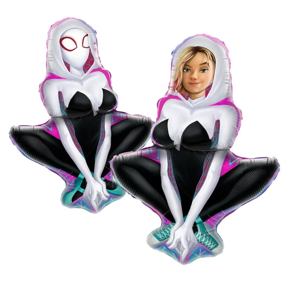 Cymylar Spider Girl Foil Balloon, 33-Inch Multicolor Superhero Birthday Party Decoration(2Pcs)