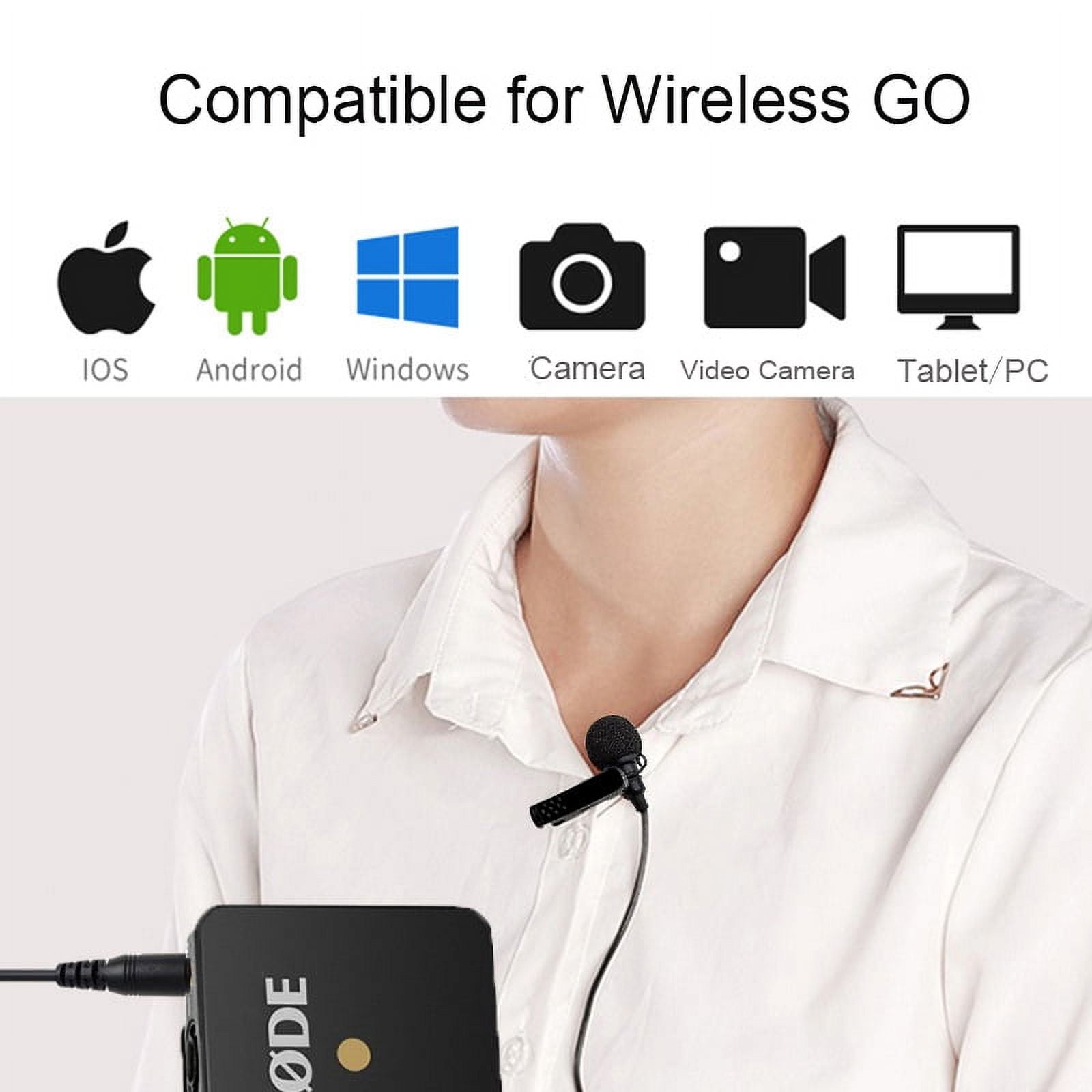 Omnidirectional Lavalier Condenser Microphone Compatible for RODE Wireless GO 2.4G Wireless System