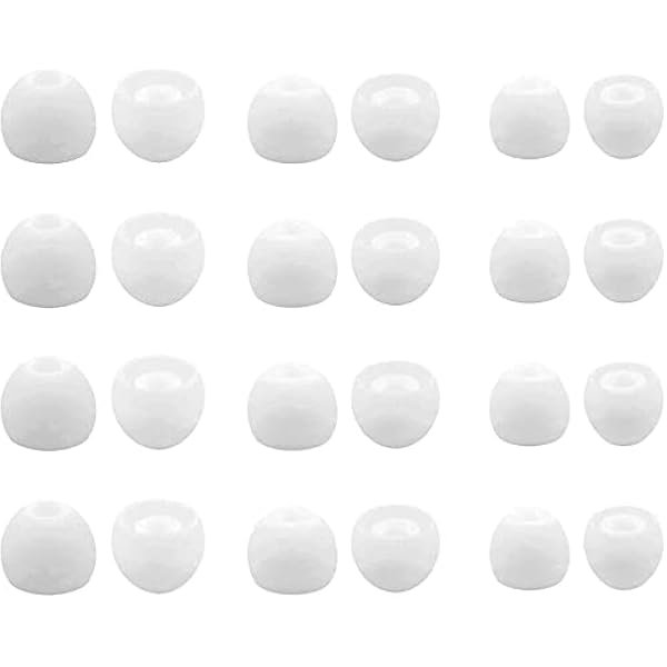 wonima44 Ear Tips for in-Ear Headphones, S/M/L Sizes 12 Pairs Soft Silicon Earbuds Tips Eartips with 3.8mm Connector Hole, Fit Most in-Ear Earbuds(Inner Hole 3.8mm -4.8mm) 12 Pairs, White, S/M/L