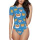 thumbnail image 1 of Fotbe Corgi Dog Face Body de Mujer con Cuello Redondo y Mangas Cortas, Sin Mangas Ajustado, Suave, Cómodo y Básico-XX-Large, 1 of 7