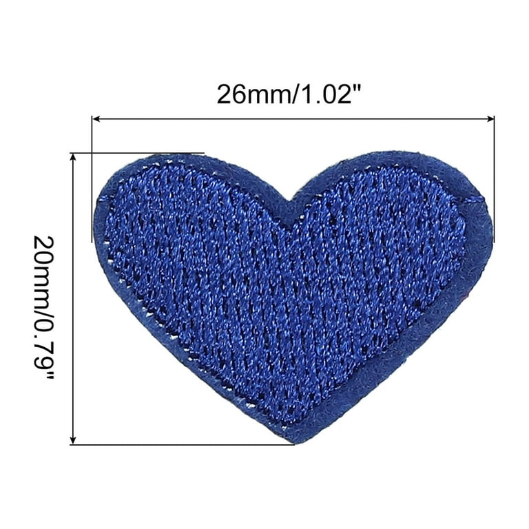 Heart Shaped Iron on Patches Dark Blue Embroidered Sew on Love Applique  Patches 33 Pack 