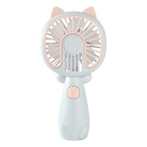 Qocolhg Mini Portable Fan, Small and Powerful, Cute Design 3 Speed Personal Handheld Fan, Lightweight USB Rechargeable Fan for Makeup Stylish Girl Women Travel Indoor Outdoor, Blue, Clearance