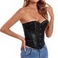 thumbnail image 6 of FAKKDUK Plus Size Corsets For Women, Corset Tops, Bustier Tops for Women, Sexy Boned Top, Bustier Lingerie For Halloween Costume Dress Gothic Shapewear Sexy Underwear, Black&L, 6 of 8