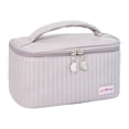 thumbnail image 1 of Injueey Bolsa de cosméticos compacta y portátil, amplia aplicación y apariencia elegante, bolsa de cosméticos para mujeres Almacenamiento y organización del hogar Taro Púrpura, 1 of 6