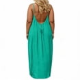thumbnail image 4 of felwors Plus Size Maxi Dresses for Curvy Women Backless Cami Linen Dress Flowy Spaghetti Strap Midi Dress Long Summer Dresses (Mint Green, XL), 4 of 5