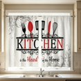 thumbnail image 4 of AUNVITO 2 Panel 2D Printed Short Kitchen Curtain Pair, Machine Washable Light Filter Drape, Bedroom Bathroom Window Decor Shade, 4 of 7