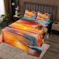 thumbnail image 2 of Erosebridal Summer Holiday Coverlet Set King,Palm Tree Bedding Set,Ocean Bedroom Decor,3-Piece, 2 of 5
