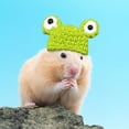 thumbnail image 4 of Diceymbol Small Animal Knit Hat Collection Bunny/Frog/Mushroom Designs for Syrian Hamsters, Chinchillas & Parakeets Adjustable Strap Miniature Pet Fashion, 4 of 6