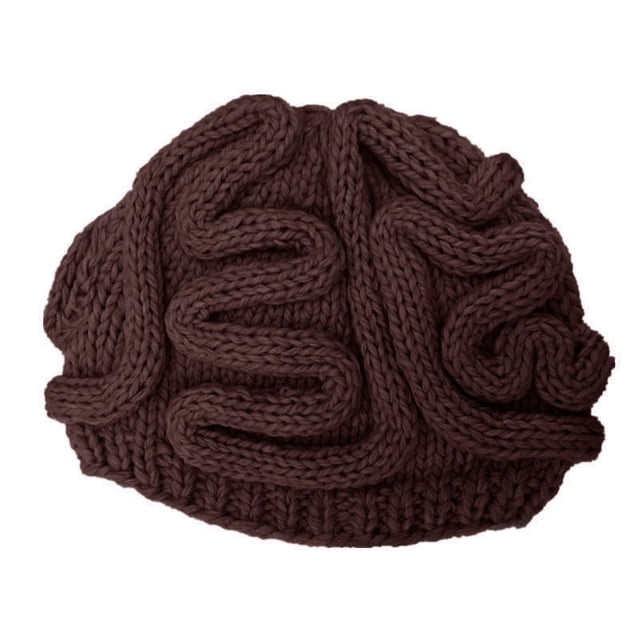 Gorro con forma de cerebro de parodia de terror, gorro con forma de cerebro de personalidad tejido a mano para Halloween