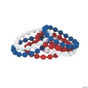 Patriotic Rubber Beaded Bracelets - Jewelry - 12 Pieces