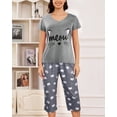 thumbnail image 2 of MyFav Women's Capri Pajama Sets Plus Size Sleepwear Top with Capri Pants 2 Piece Loungewear Set,3XL, 2 of 7