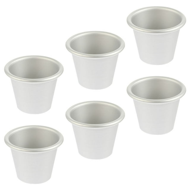 OULII 6Pcs Aluminum Baking Mold Round Baking Tool for Friends and Families