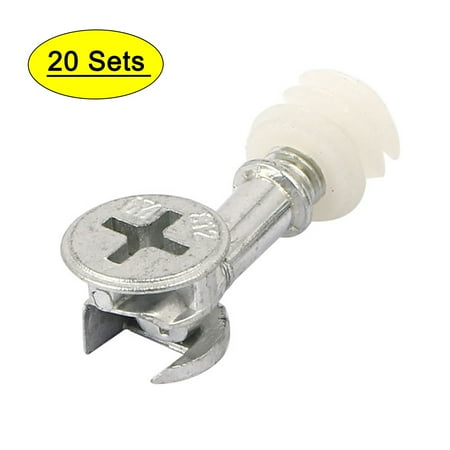 

Uxcell Knock Down Furniture Cam Lock Connecting Fitting Dowel Nut Assembly (20 Sets)