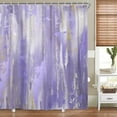 thumbnail image 4 of Abstract Purple Gold Shower Curtain, Modern Neutral Marble Boho Ombre Minimalist Chic Art Shower Curtain for Bathroom, Bright Violet Grey Gray Fabric Bathroom Bathtub Curtain with 12 Hooks, 47X64IN, 4 of 5