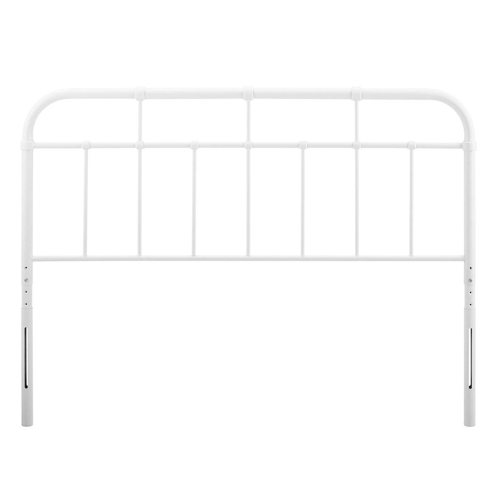 Modway Alessia Modern Farmhouse Queen Metal Spindle Headboard in White