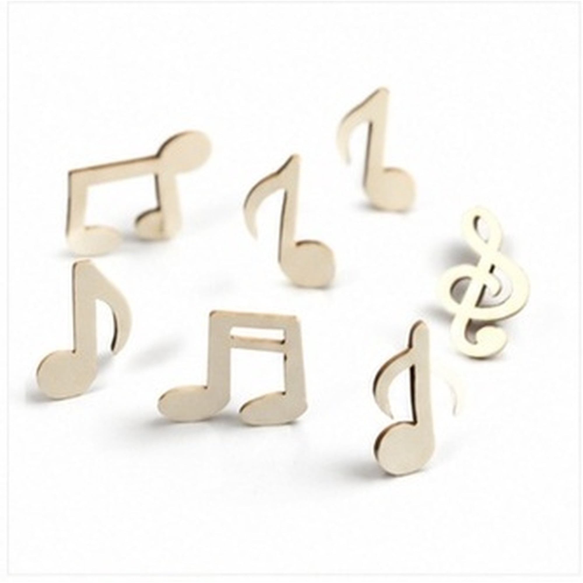 Toyandona 200 Pcs Note-Shaped Wooden Craft Slices for Home School Office Family Projects and Co-Workers