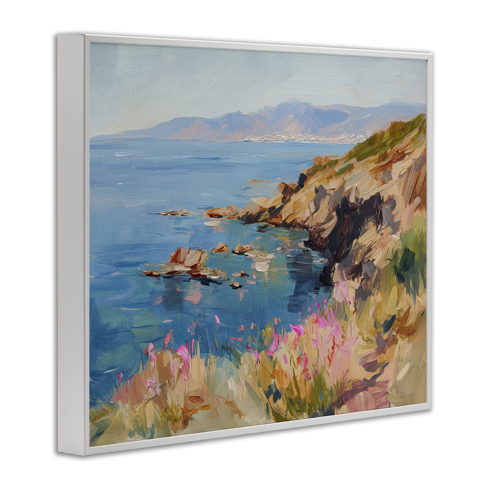 Stupell Industries Where Mountains Meet Sea White Framed Giclee Art, design by Svetlana Aleynikova