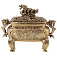 thumbnail image 1 of Quemador de incienso de dragón chino de cobre y bronce antiguo, 1 pieza, decoración del hogar, 1 of 13