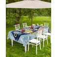 thumbnail image 4 of Fsddascl Blue Yellow Fish Outdoor Tablecloth - 60x120 Inch Rectangle Dining Table Cover, Summer Ocean Watercolor Coral Waterproof Outdoor Table Cloth with Umbrella Hole & Zipper for Picnic/Patio, 4 of 7
