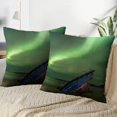 thumbnail image 3 of LALILO Throw Pillow Covers Night Sky Beautiful Shape Green Vibrant Cushion Cover 18" x 18", 2457 Pack, 3 of 6