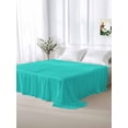 thumbnail image 6 of Turquoise Flat Sheets Only King Size, Soft Breathable Bed Top Sheets for Mattress, Modern Pure Turquoise Luxury Bedding Flat Sheets for Home Hotel Bedroom Bed Protection, 6 of 9