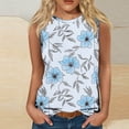 thumbnail image 2 of Women's Loose Fit Tank Tops 2025 Summer Casual Sleeveless Shirt Trendy Floral Print Tunic Blouse Daily Versatile Eyelet Crew Neck Basic Top, 2 of 4