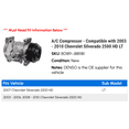 thumbnail image 2 of A/C Compressor - Compatible with 2003 - 2010 Chevy Silverado 2500 HD LT 2004 2005 2006 2007 2008 2009, 2 of 2
