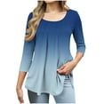 thumbnail image 2 of Women's 3/4 Sleeve Tunic Tops Casual Loose Fit Floral Blouses Mesh Pleated Layered Shirt, Limited Time Under 10 Dollars SA-501, 2 of 6