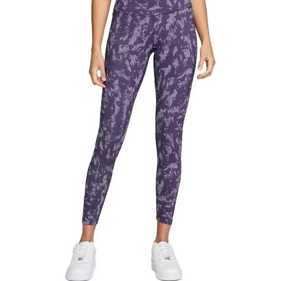 Nike One Women's High-Waisted 7/8 Printed Purple Leggings~Dri-Fit~XS