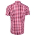 thumbnail image 3 of Hpapadks Mens Shirts Summer Casual Plaid Print Short Sleeve Turn Down Buttons Blouses Formal Lightweight Mens Dress Shirt Red XXXL, 3 of 4