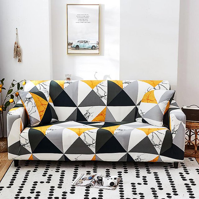 Funda de sofá elástica, fundas de sofá estampadas, fundas de sillón para cojines, sofás, protector de muebles universal elástico con 2 fundas de almohada, antiarrugas