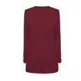 thumbnail image 3 of Women's Fall Long Sleeve Side Split Loose Blouses Casual Pullover Tunic Tops, 3 of 3