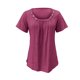 thumbnail image 4 of Fiudx Ofertas Flash Del Día Solo En Línea Camiseta Holgada de Color Sólido Plisada con Cuello de Botón de Primavera/Verano para Mujer, 4 of 6