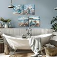 thumbnail image 6 of YUEYARIT Bathroom Wall Decor Beach Wall Art Ocean Theme Blue Picture Canvas Print Modern Coastal Artwork Framed Hanging Dining Office Living Room, 6 of 8