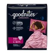 Goodnites Girls Nighttime Bedwetting Underwear, L (68-95 lbs), 75 Count