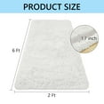 thumbnail image 2 of Tripumer Bedside Rugs Furry Area Rug 2 x 6 feet Shaggy Indoor Floor Carpet Runner Rugs for Living Room Bedroom Home Decor White, 2 of 6