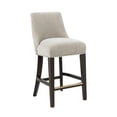 thumbnail image 6 of Beever Taupe Chenille Counter Stool  with Rubberwood Legs - Set of 3, 6 of 10