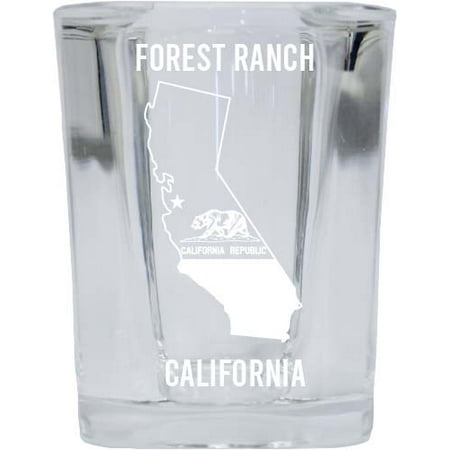 

Forest Ranch California Laser Etched Souvenir 2 Ounce Square Shot Glass State Flag Design