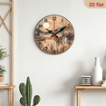 thumbnail image 5 of A 10-inch 2D flat "Lakeside Deer" themed wooden circular wall clock, suitable for decoration in bedrooms, living rooms and offices. It is an ideal gift for Christmas and New Year., 5 of 7