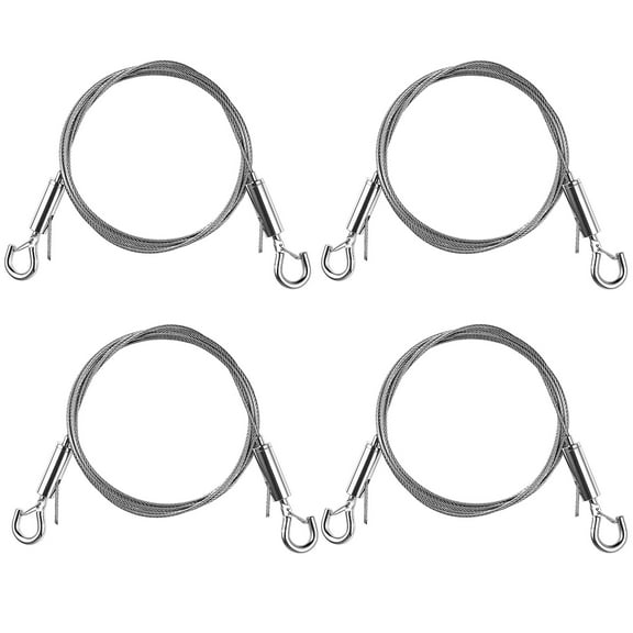 4 PCS Adjustable Picture Hanging Wire with 2 Hooks 2m x 1.5mm Stainless Steel Wire Rope Heavy Duty Mirror Hanging Hardware for Mirror Photo Light Lamp Artwork Billboards