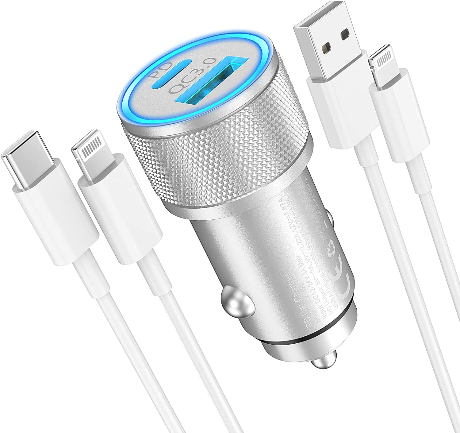 Hong Kong Ook Pessimistisch Apple MFi Certified] iPhone Fast Car Charger, 48W Dual Port USB C Power  Delivery All Metal Car Adapter with 2 - Walmart.com