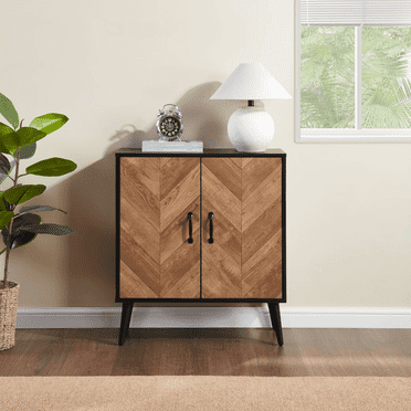 Accent Cabinet with Adjustable Shelf for Entryway Hallway，Kitchen Storage Cabinet，Black Sideboard Buffet Cabinet for Living Room