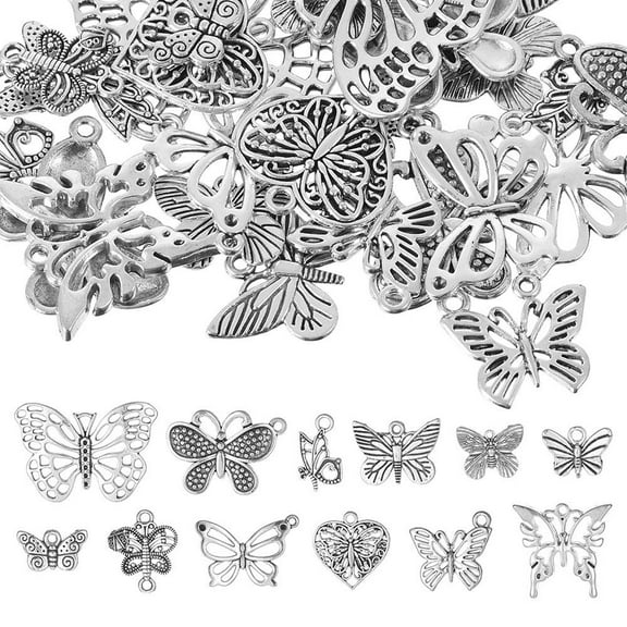 1 Box 1 Box 72Pcs 12 Styles Butterfly Charms Butterflies Charms Insect Charms Bulk Hollow Spring Love Charms Animal Lukcy Charm for Jewelry Making Charms DIY Earrings Bracelet Necklace Crafts