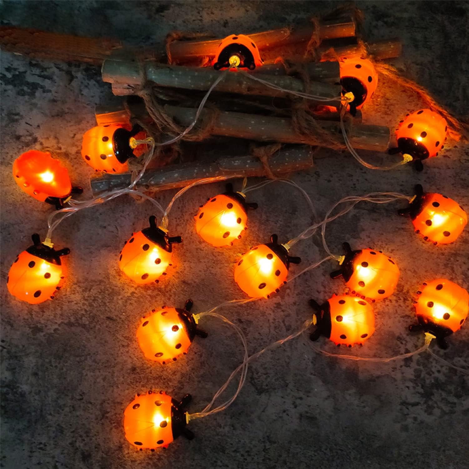 Ladybug Fairy Lights, Beetle String Lights for Bedroom Garden Patio Wedding Party Indoor Outdoor Decoration